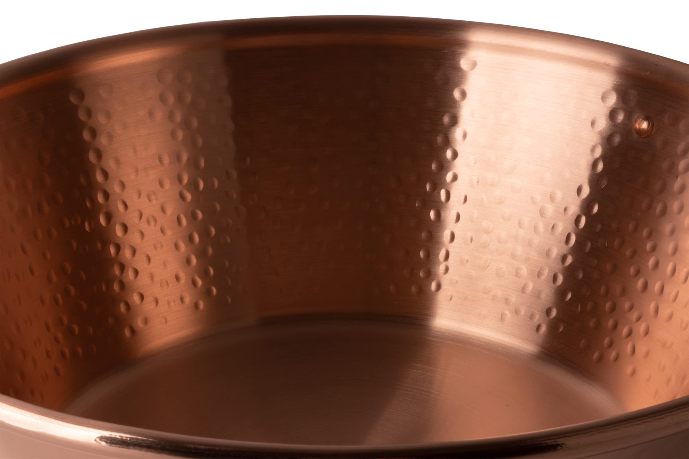 Cuivre Induction | Bassine à confiture en cuivre | Poignées en fonte, fond ferromagnétique | Fabrication Française (12 Liter)
