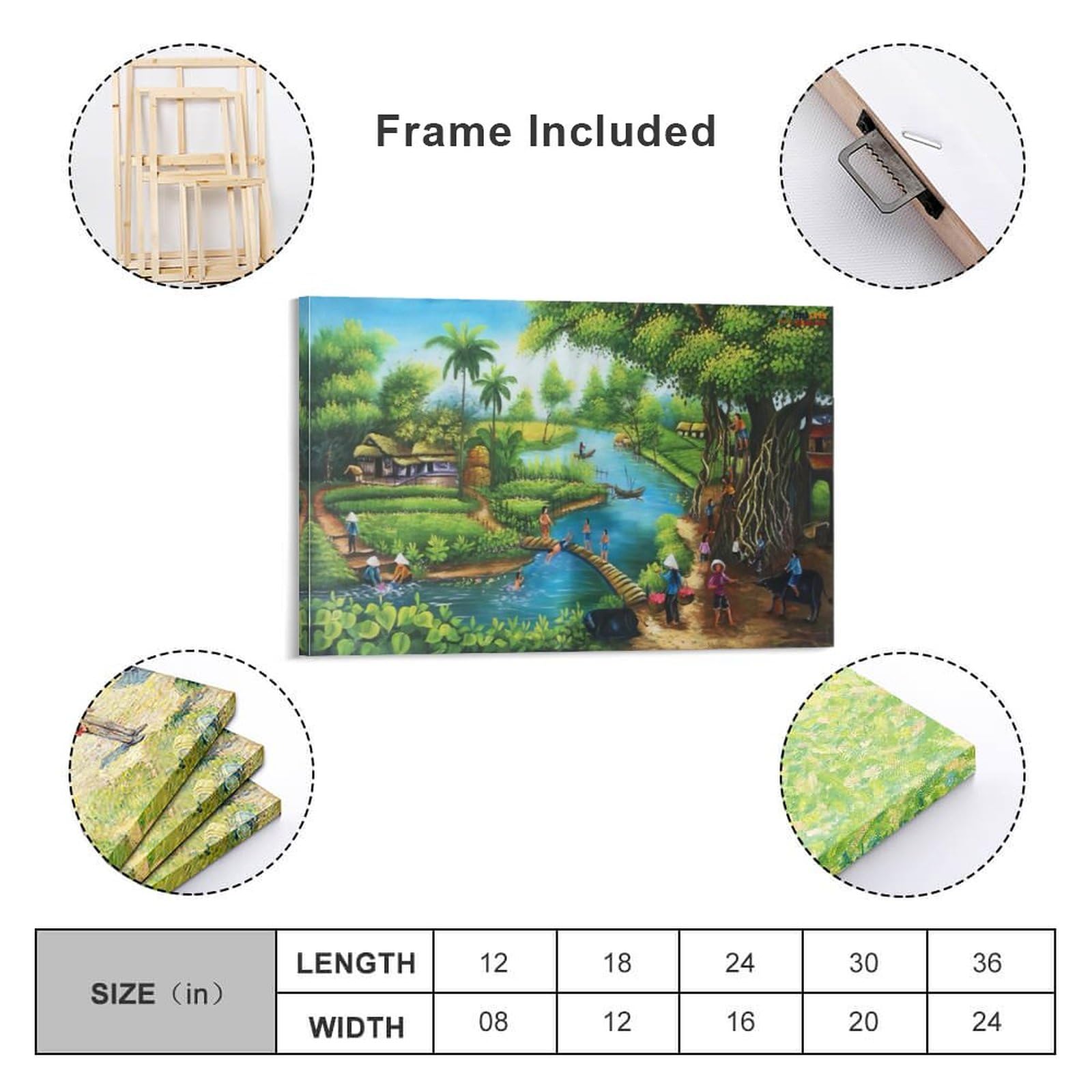 Amazon.com: HOMSOL Vietnamese Countryside Oil Painting, Hanoi