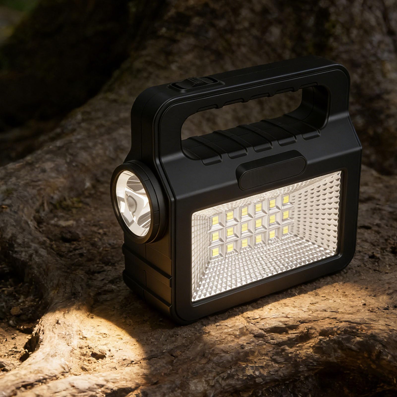 Tragbarer Solarstromgenerator, 6000-mAh-Solarladegerät-Kraftwerk, Tragbarer Solargenerator mit LED-Leuchten und Solarpanel für die Notfallunterstützung auf Dem Campingplatz