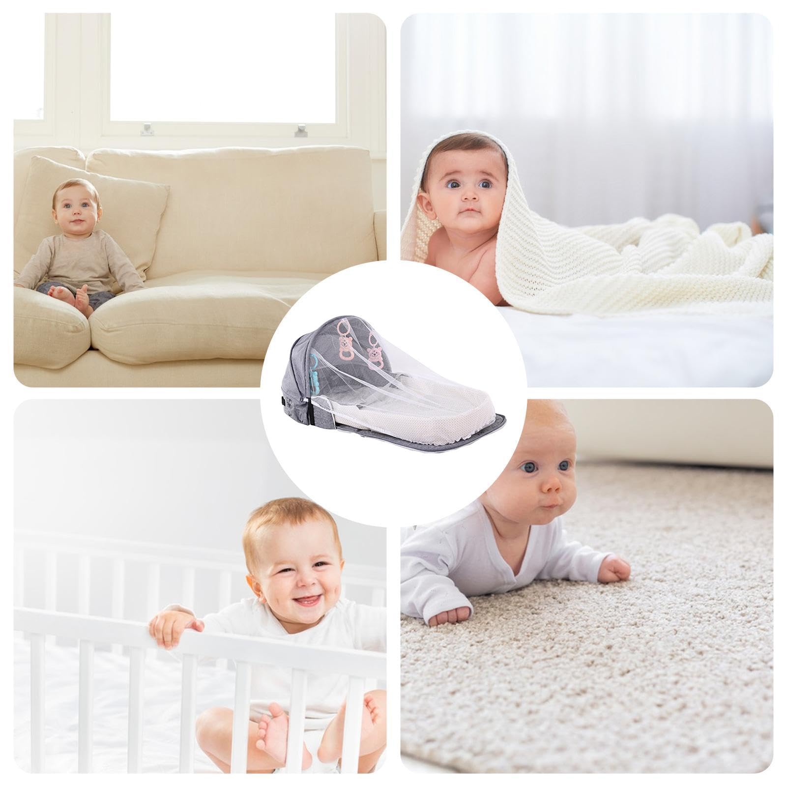 Culla da viaggio per bambini, lettino da viaggio per bambini - Letto da co-sleeping per bambini anti-pressione,Lettino da viaggio pieghevole leggero per lettino da viaggio pieghevole per