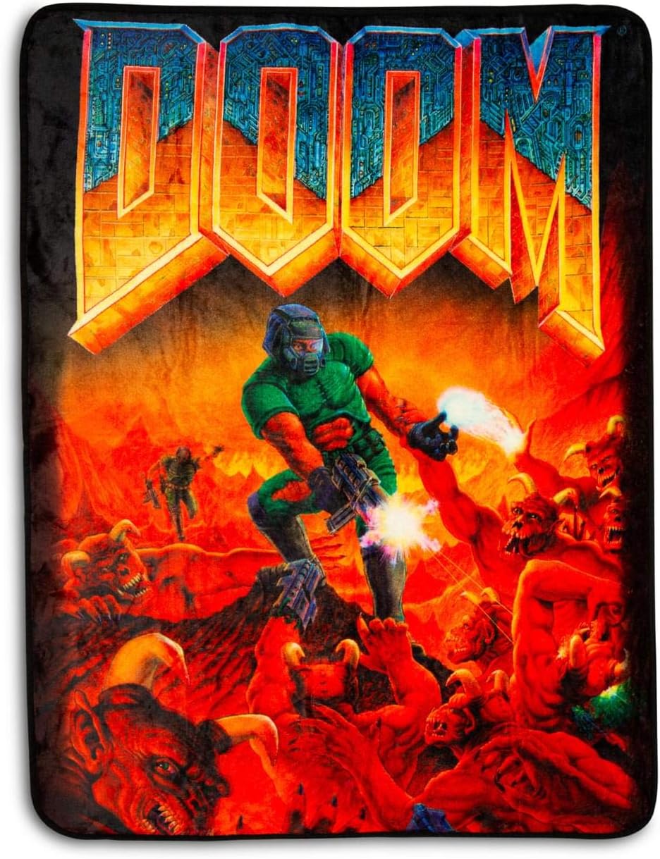 Doom Classic Throw Blanket | Cozy Fleece Blanket | Super Soft Lightweight Blanket | 45 x 60 Inches