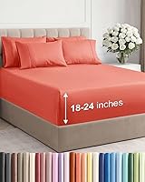 Vista 45 de Juego de sábanas de tamaño California king, transpirables, refrescantes, con esquinas extraprofundas de 18-24 pulgadas, de ajuste fácil