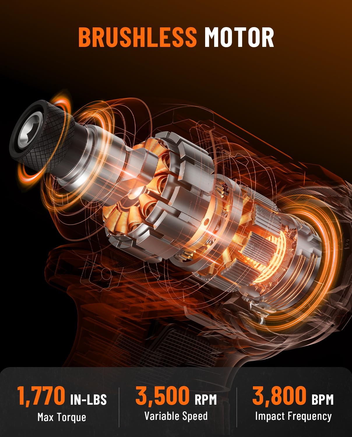 TITANCE X7 Atornillador de Impacto Inalámbrico 20V, Kit Compacto sin Escobillas con Encaje Hexagonal 1/4", 200Nm de Par, Batería y Cargador–para Madera, Metal y Reparaciones de Automóviles