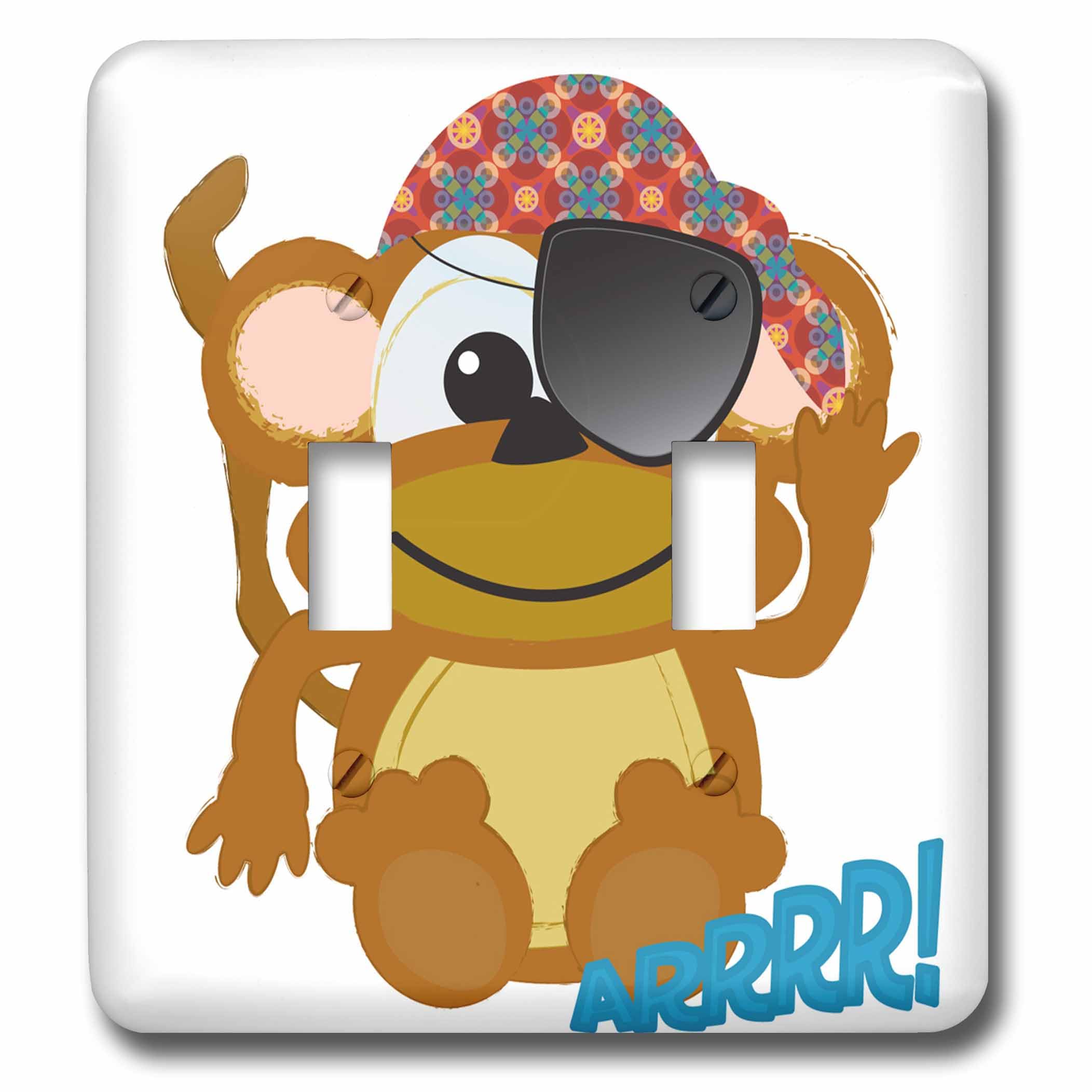Interruptor doble palanca Mono Pirata decorativo para cuartos de juegos
