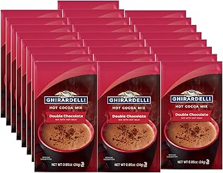 Ghirardelli Double Chocolate Hot Cocoa Mix, 0.85 oz Packets (Pack of 25)