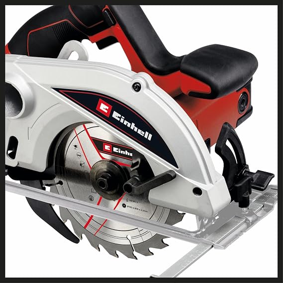 Einhell Circular Saw TC-CS 1250 (1,250 W, 5,500 dev/min, tool-free adjustment for cutting depth and angle, including additional handle, spindle lock, separator wedge, hard metal saw blade) - 4331040
