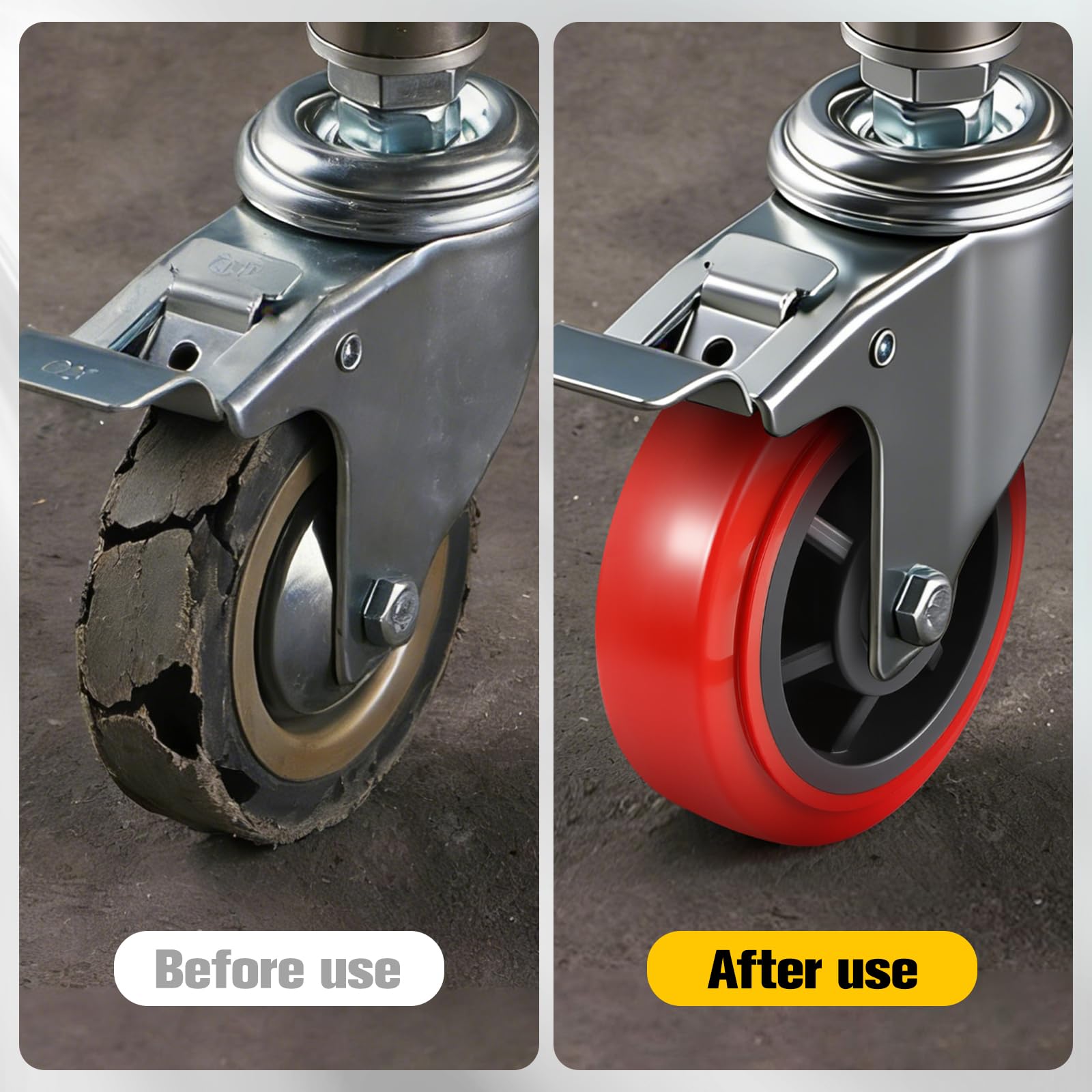 5 Inch Wheels,Heavy Duty Replacement Wheels,Casters Set of 4 Load 3200 Lbs — Amazon image 5