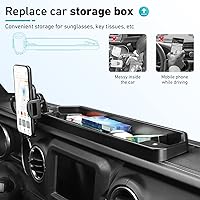Vista 4 de CheroCar JL Soporte para teléfono con bandeja de taburete, accesorios interiores para Jeep Wrangler JL 2018-2022, se adapta a Jeep Gladiator JT