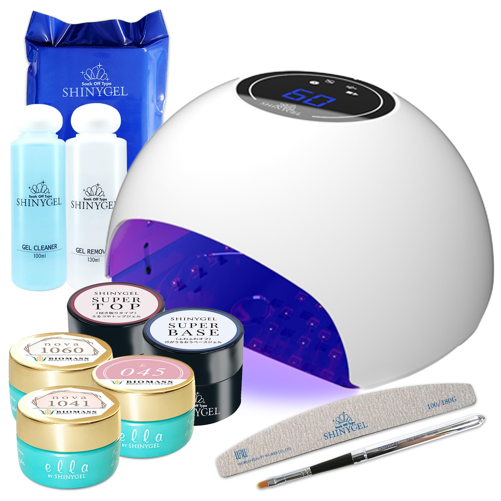 Amazon.co.jp：SHINYGEL シャイニージェル ネイルキット【18W LED 