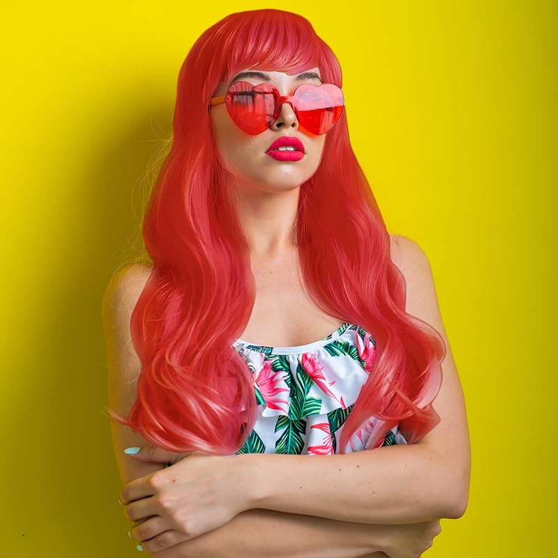 Bouiexye 24 db színes hosszú göndör paróka neon party jelmez cosplay