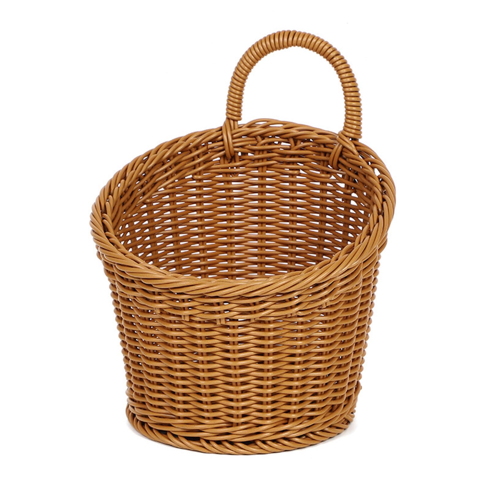 Jazuaiao Retro Styles Handwoven Wall Basket Multipurpose Household Container Portable Materials PP Woven Wall Mounted Organizers Basket