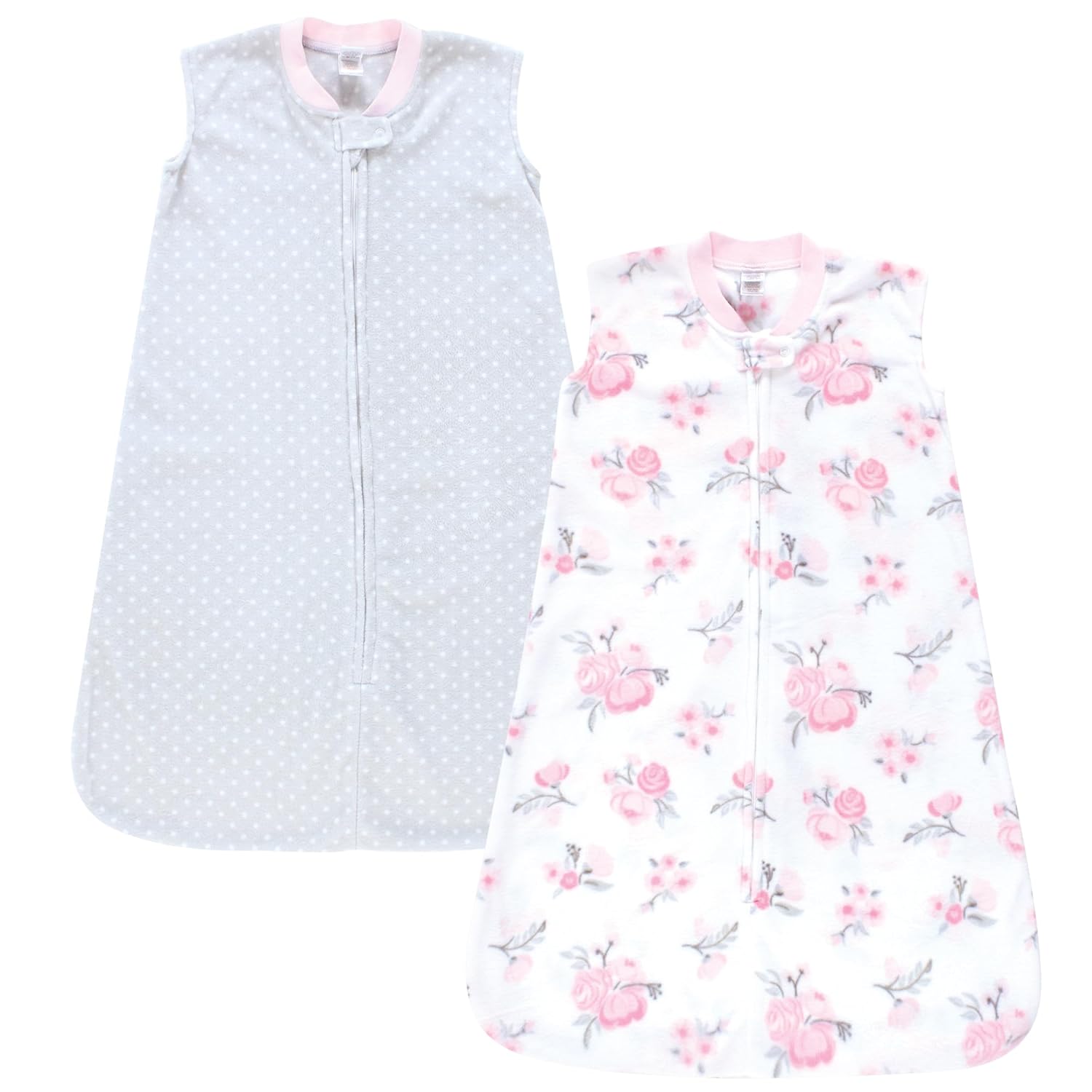 Hudson Baby Unisex Baby Plush Sleeping Bag, Sack, Blanket, Girl Farm Animals, 0-6 Months (Pack of 2)