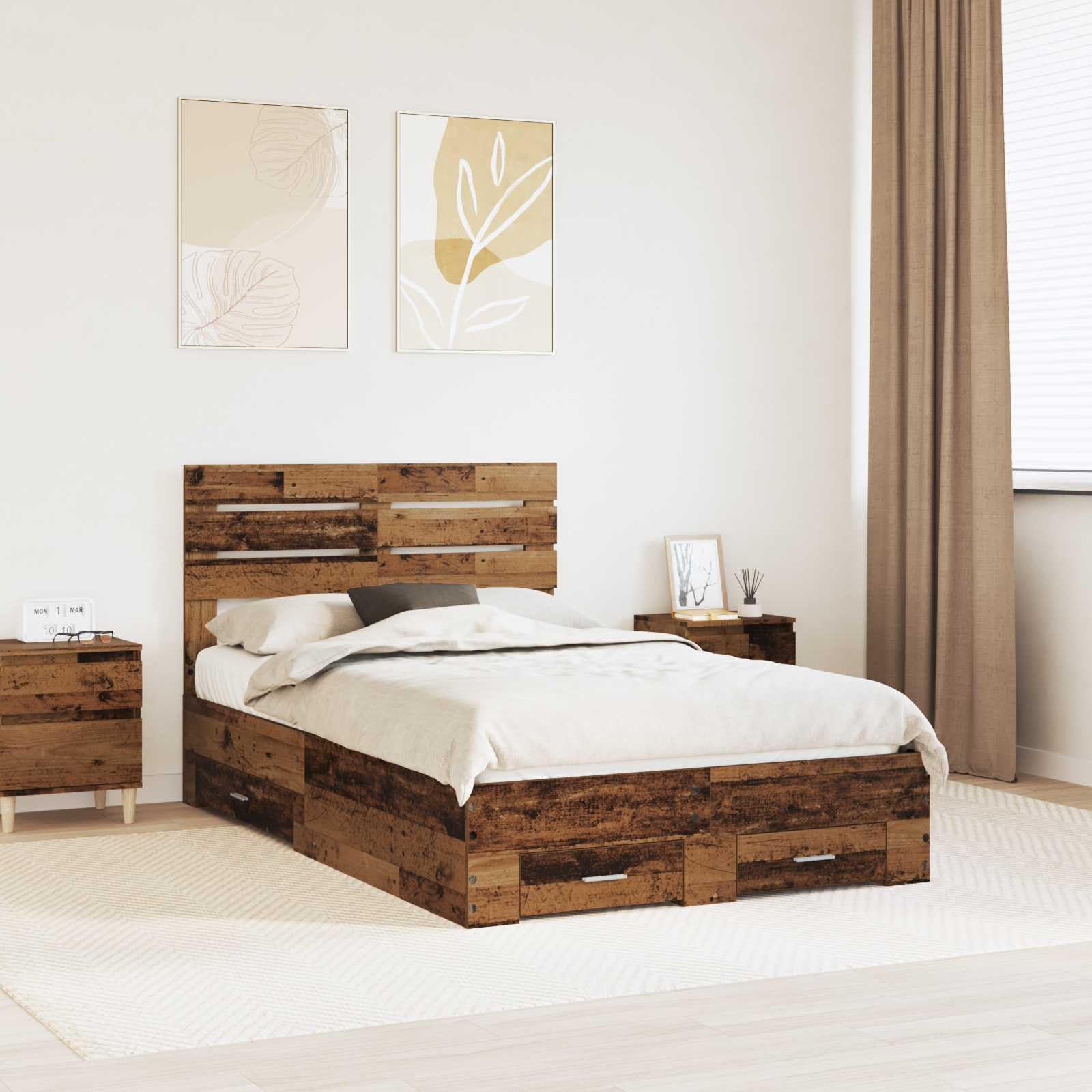 Almacenamiento moderno con cajones Madera vieja 196 x 123 cm Marrón