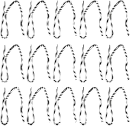 Nydotd - 58 ganchos de metal para cortinas, ganchos de acero inoxidable chapados en níquel plateado, resistentes al óxido, ganchos para cortinas de