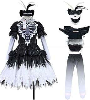 [Fuyang Zhenyin] 実物撮影！Dハロ（Dハロウィン）★スプーキー“Boo!”パレード 女性ダンサー ゴスロリ 黒 パニエ付きコスプレ衣装/ウィッグ/道具自由選択