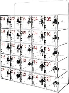 Mobile Phone Locker - Clear Cell Phone Storage Box for Classroom & Office Ideal School Holder - Space-Saving Design