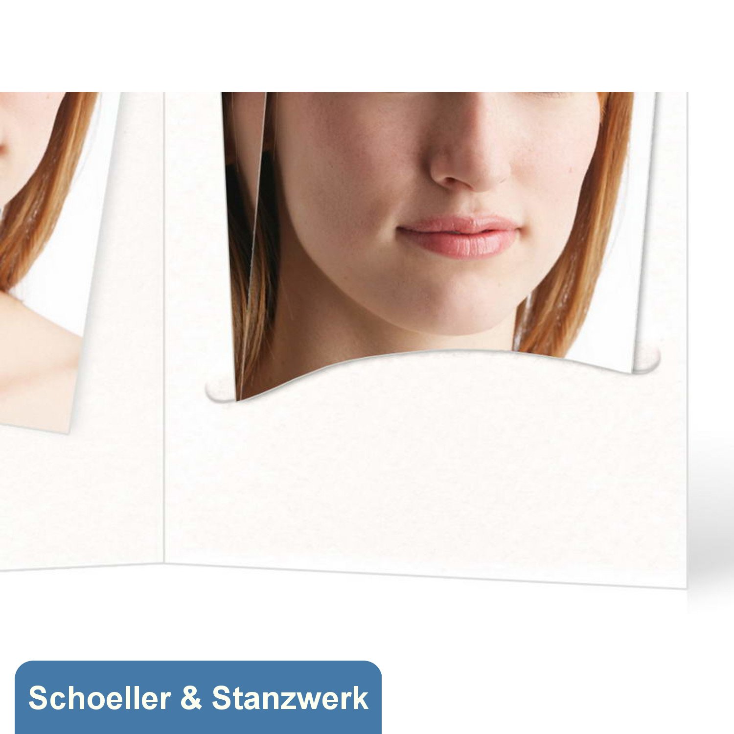 Schoeller & Stanzwerk© - 100 Stück Passbildmappen für Passfotos 4,5x6 cm mit Einsteckschlitz und Fototasche (ohne Passepartout) weiß