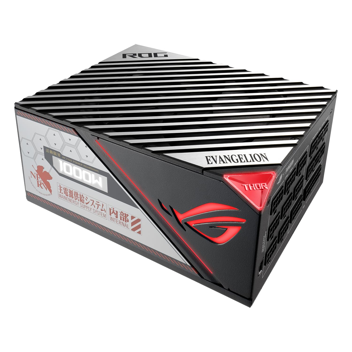 ASUS ROG Thor 1000W Platinum II Fuente de Alimentación Modular, 80+ Platinum, Certificado Lambda A++, Disipadores ROG, Ventilador PWM de 135 mm, Modo 0dB, Panel OLED, Cables con Funda, Aura Sync