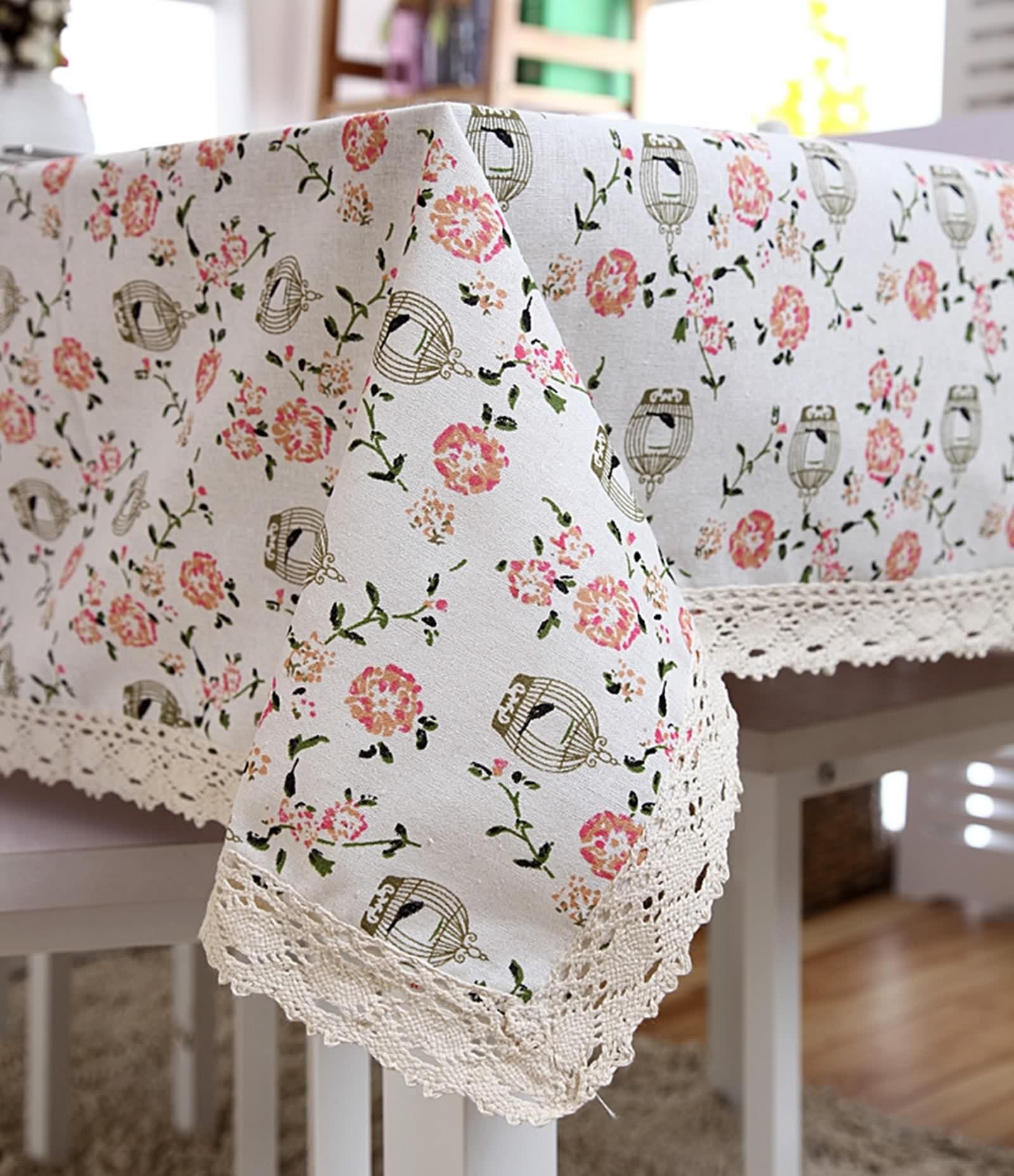 Tovaglia Rettangolare, Tovaglia Tavolo Sagra Colorato Cotone Poliestere Fiore Stampato Copritavolo 140X160CM per Compleanno Festa Matrimonio