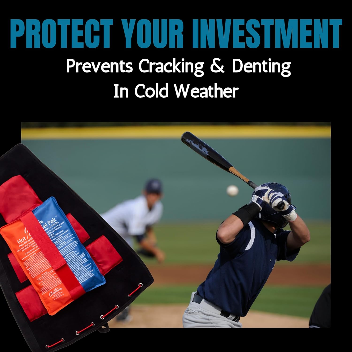 Stringdinger Baseball & Softball Bat Warmer Sleeve - Compatible with Four Hand Warmer Options, Maintains Hitting Consistency in Cold Weather, Reduces Sting & Prevents Damage - Batting Accessories