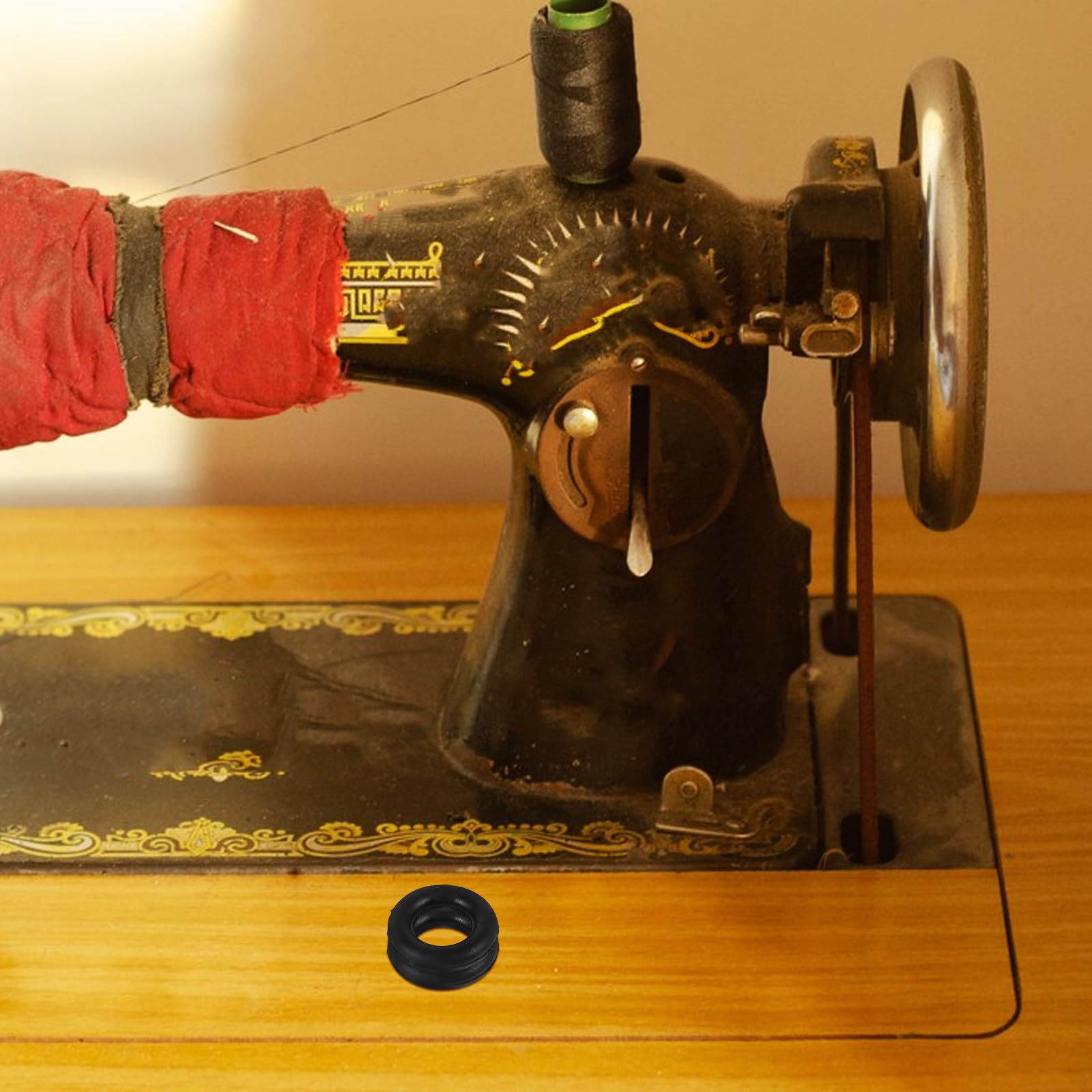 Enrollador de máquina de coser de goma negro, 5 piezas, accesorios para máquina de coser doméstica, compatible con Butterfly, Flyingman y Bee