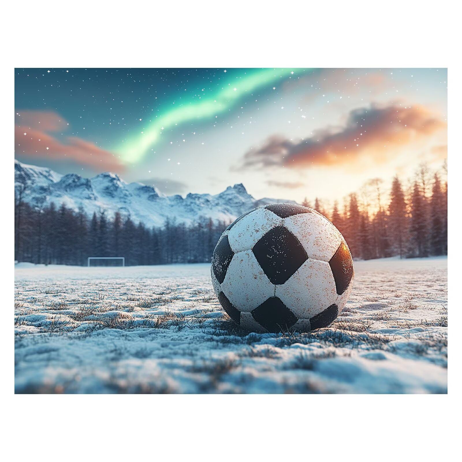 Malen Nach Zahlen Erwachsene FußBall Leinwand zum Bemalen 70x95cm ZSHS1714 | Diy Set Erwachsene mit Acrylfarben Set Pinselset Farbenfrohe Leinwand Aurora für Deko Wohnzimmer Geschenke für Frauen