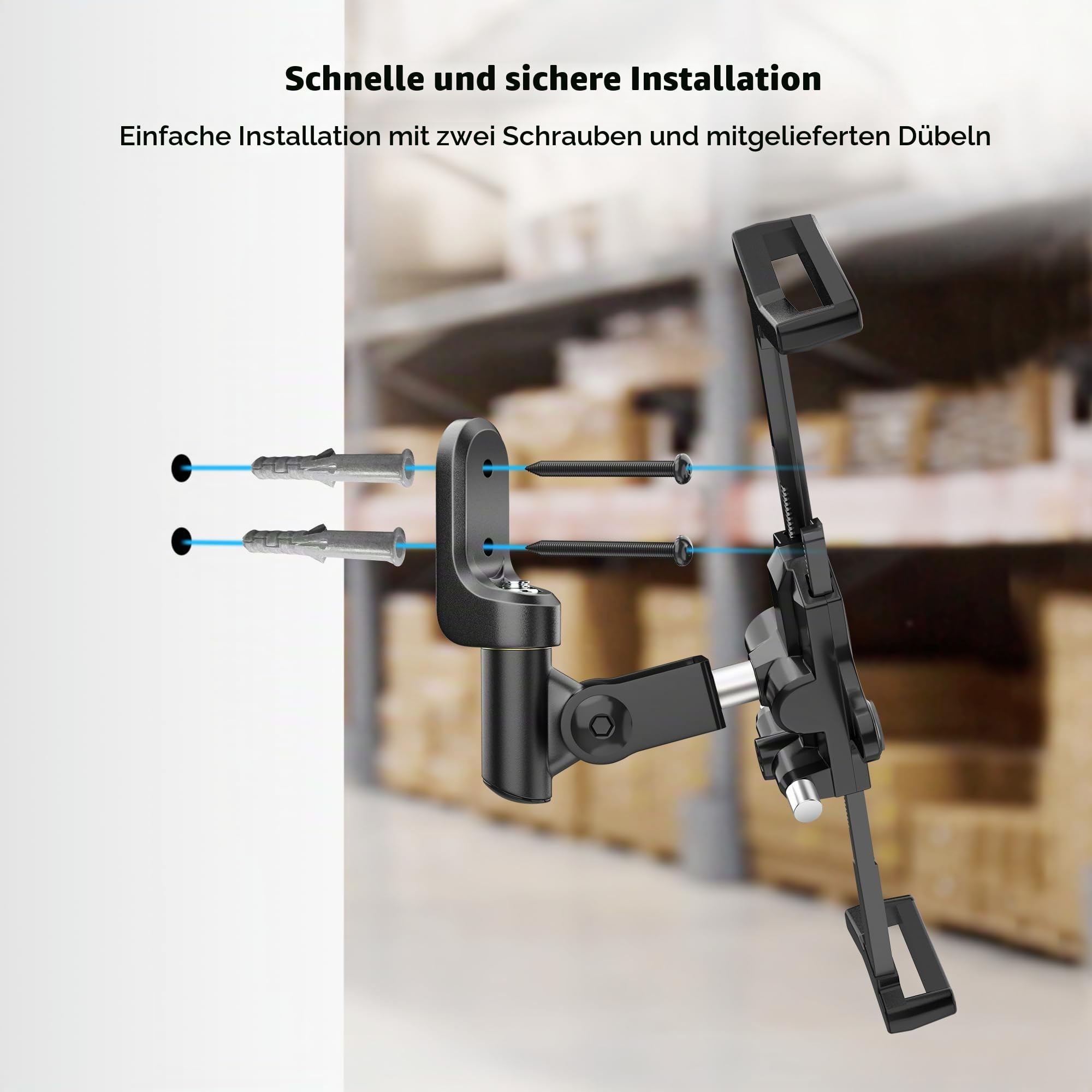 AboveTEK Tablet-Wandhalterung, 360° drehbare iPad halterung mit Diebstahlschutzschloss und Schlüssel,Passend für 7,9"–14,6"-Tablets, sicherer Tablet-Wandhalter aus hochwertigem Stahl und Zinklegierung