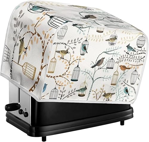 Vista 58 de UNICEU Funda acolchada para tostadora con patrón de café, se adapta a la mayoría de tostadoras estándar de 4 rebanadas patrón de café,Hojas de otoño