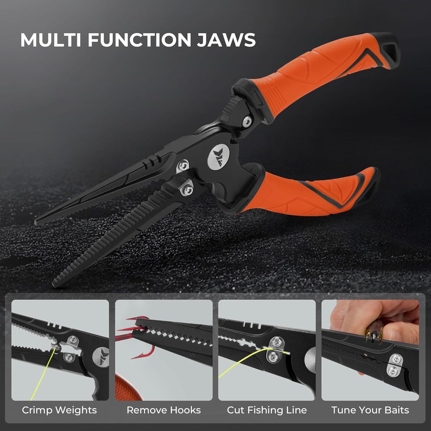 KastKing Paradox Fishing Pliers, Angled Fish Lip Gripper, Saltwater Resistant 420 Stainless Steel Fishing Tools, Fishing Pliers Hook Remover with Ergonomic Handle, Fishing Gifts for Men - Image 3