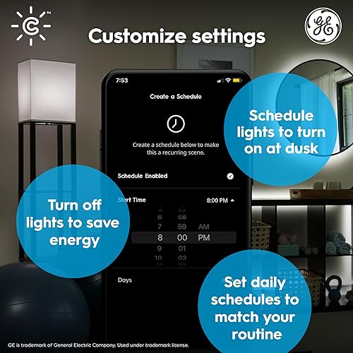 Miniatura 3 de GE CYNC - Bombillas LED inteligentes, color blanco suave, luces Bluetooth y Wi-Fi, compatibles con Alexa y Google Home, bombillas estilo Edison ST19
