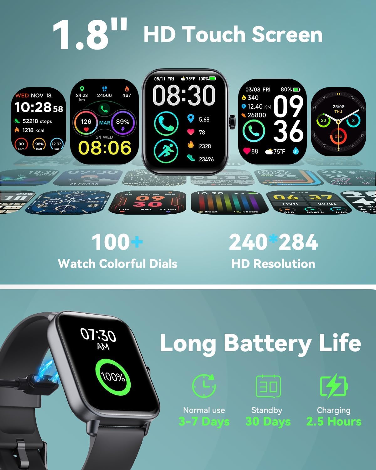 Quican Reloj Inteligente Hombre Alexa Instalado con llamada Bluetooth Monitor de Frecuencia Cardíaca SPO2 Smartwatch Rastreador de Sueño Reloj Inteligente 110+ Deportes para iOS Android