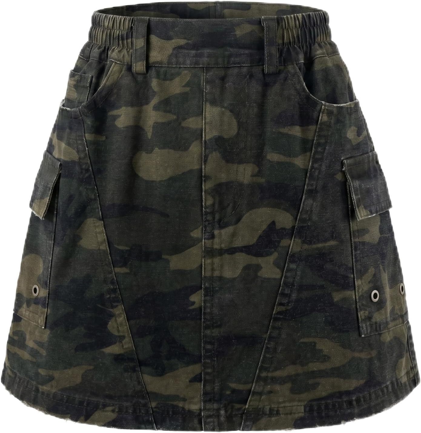 Girls Skirts with Shorts Camouflage Cargo Jean Skirt