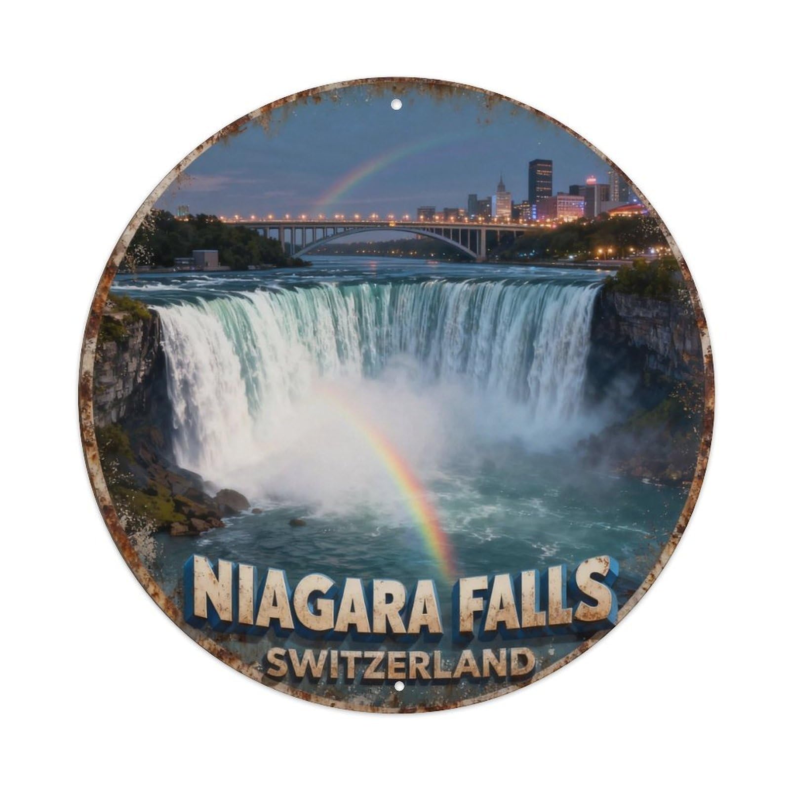 Niagara Falls Horseshoe Falls Travel Plaque Metal Tin Sign Plaque