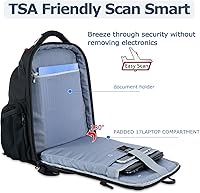 Vista 4 de VANKEAN Mochila de viaje para laptop de 17.3", Negro, Grande