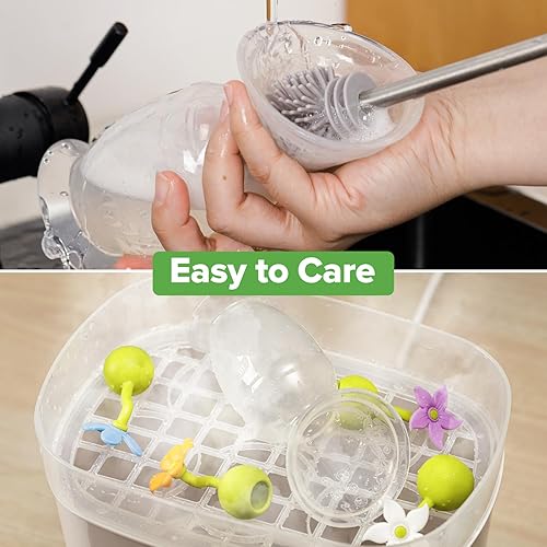 Miniatura 6 de haakaa Extractor de leche manual con base de succión y tapón de flores para lactancia materna (5 oz5.1 fl oz) (naranja)