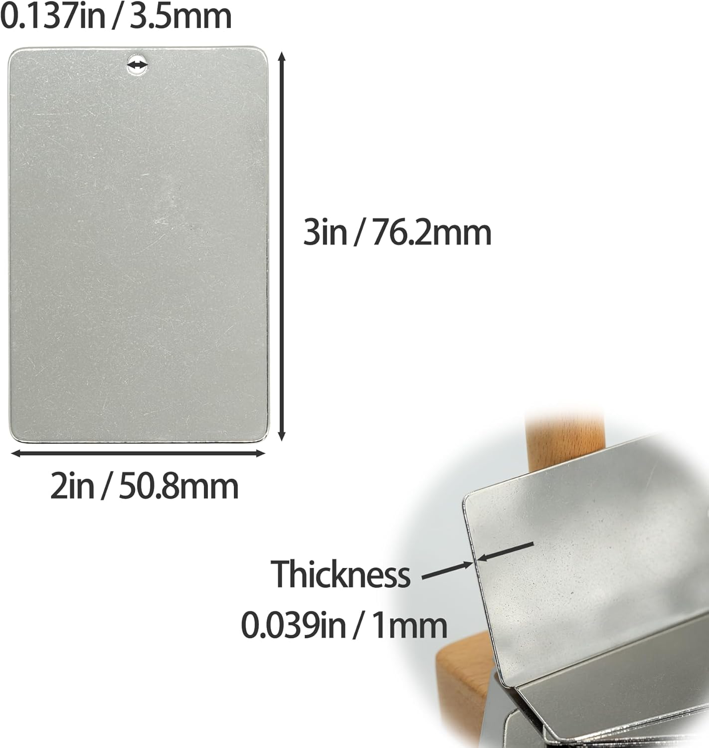 StayMax 2 x 3 Inch Metal Engraving Blank Tags Rectangle Stamping Blanks 50 Pack - Image 2