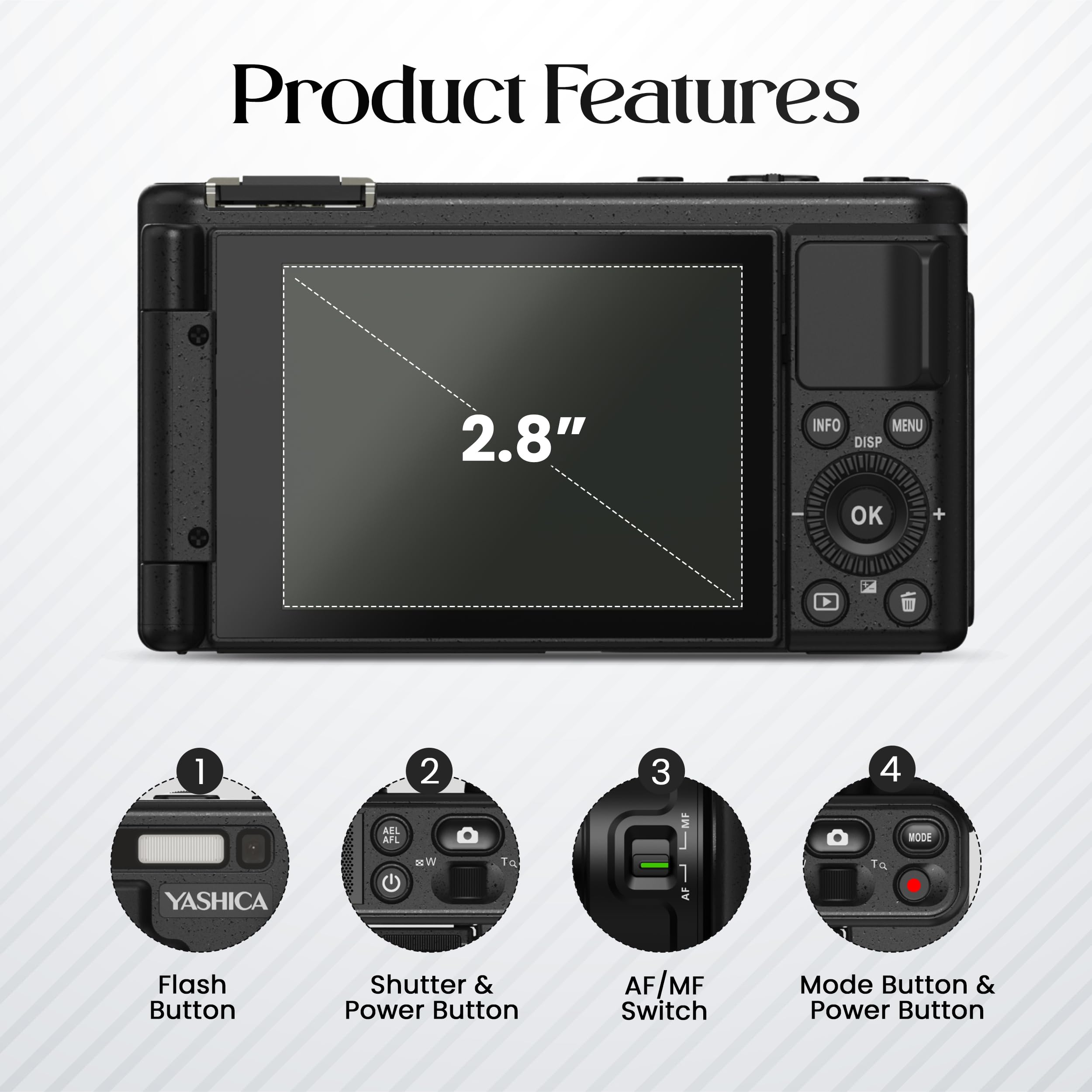 Amazon.com : Yashica City 200 13MP 5K Ultra HD Digital Camera