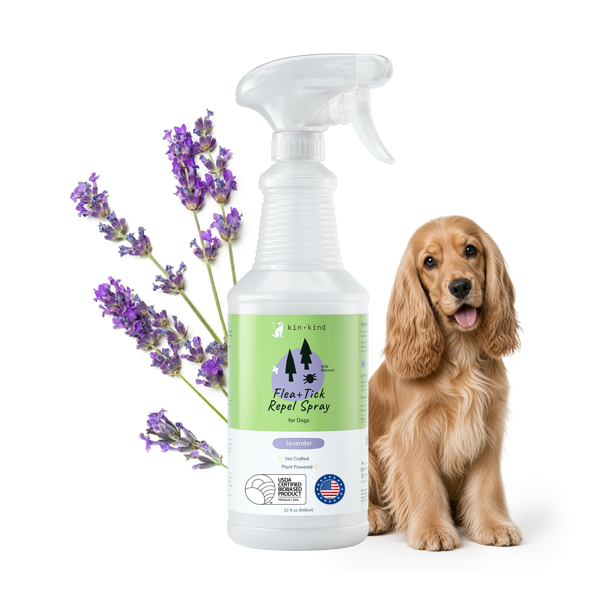 kin+kind Natural Flea and Tick Spray for Dogs