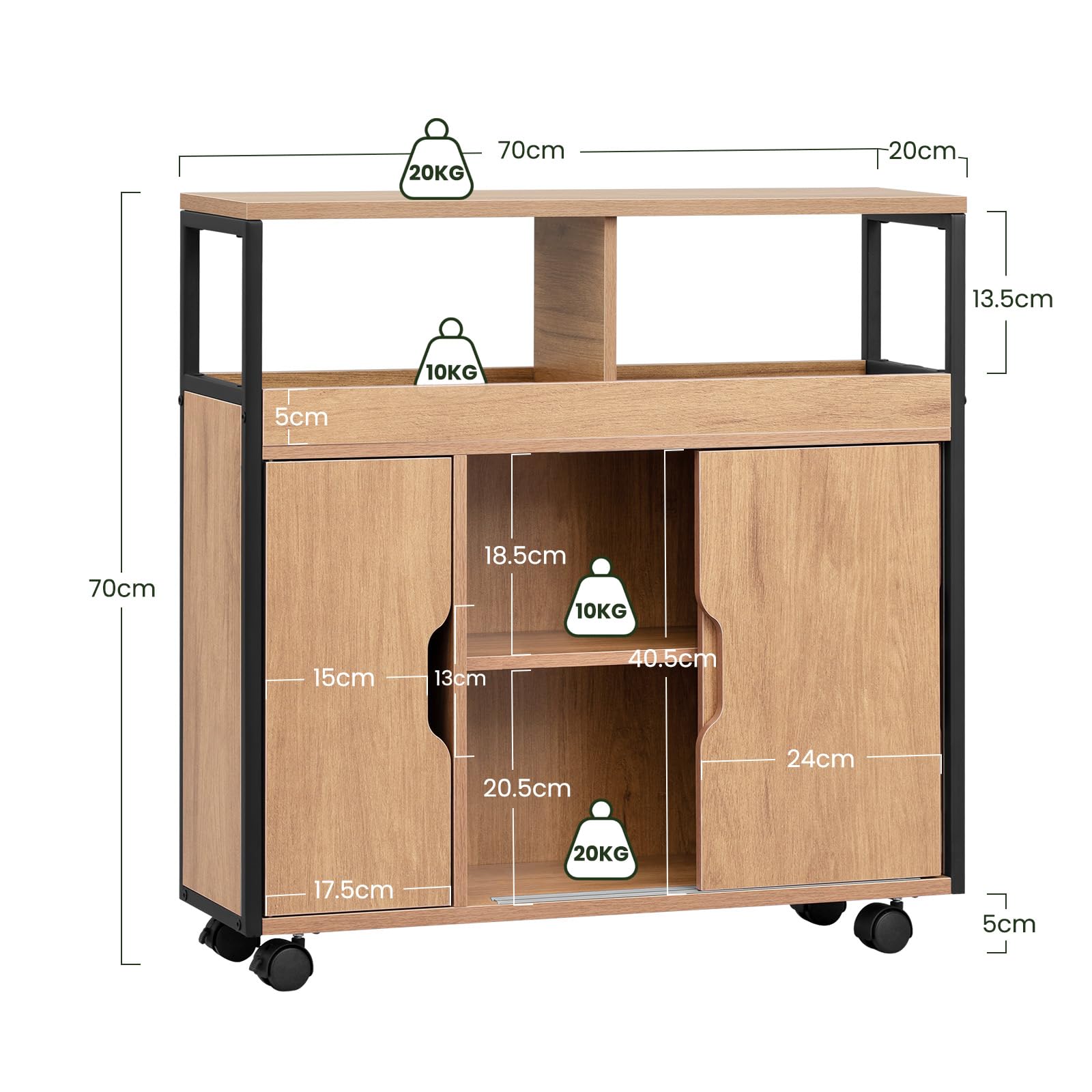 Badkamerkast, hoge smalle kast, badkamerkast met 2 deuren, ruimtebesparende kast voor badkamer, woonkamer, keuken, 20 x
