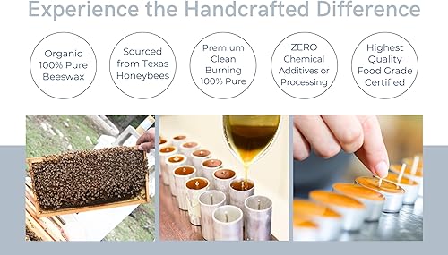 Miniatura 3 de The Beeswax Co - Velas de cera de abeja con aroma a miel natural para el hogar de larga duración y ecológica mecha de algodón quema lenta cera de