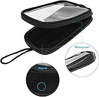 Vista 5 de X AUTOHAUX Universal 7'' Magnetic Tank Bag with Headphone Hole PU Leather Waterproof Motorbike Saddlebag for Motorcycle
