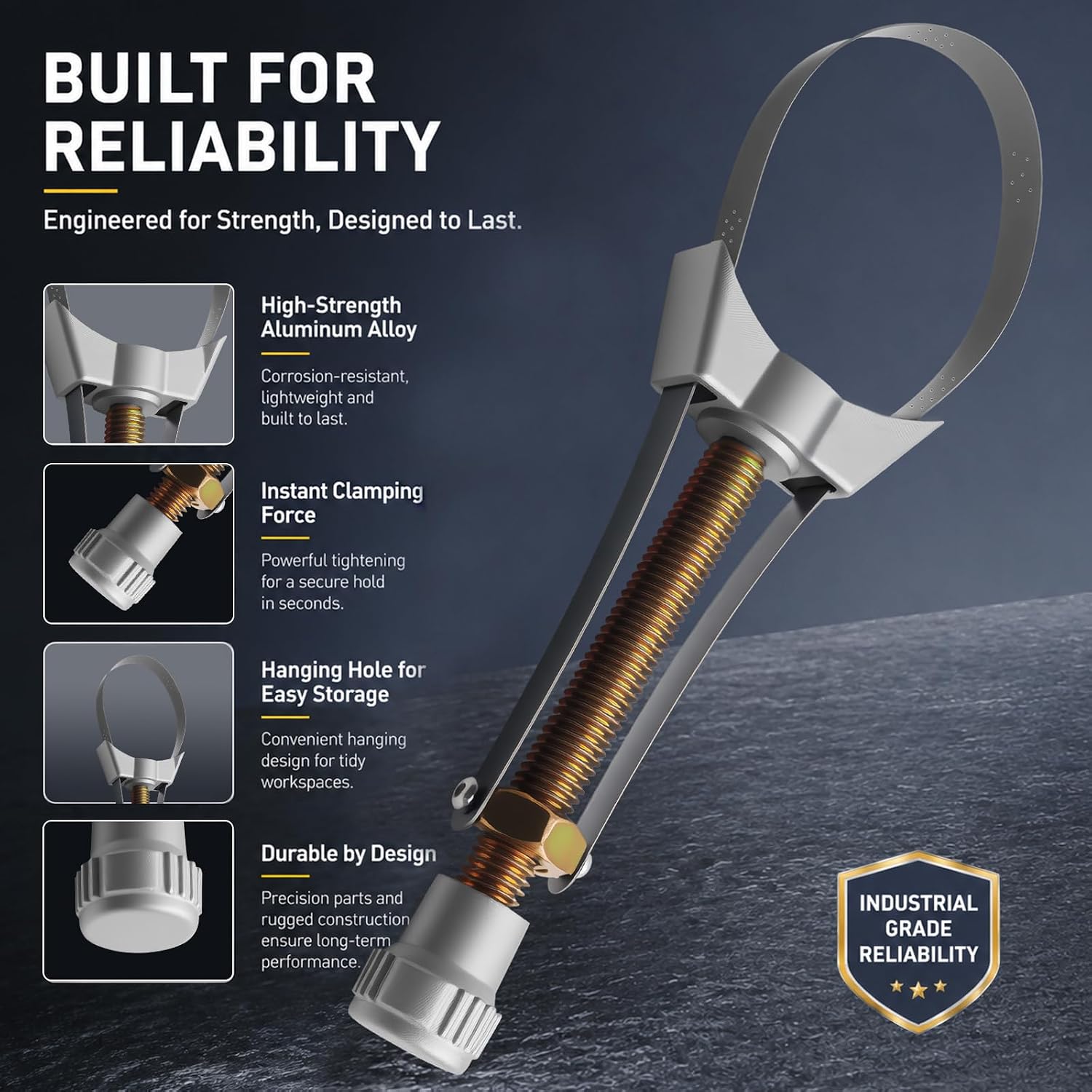 60mm-120mm Adjustable Oil Filter Wrench,Oil Filter Strap Wrench