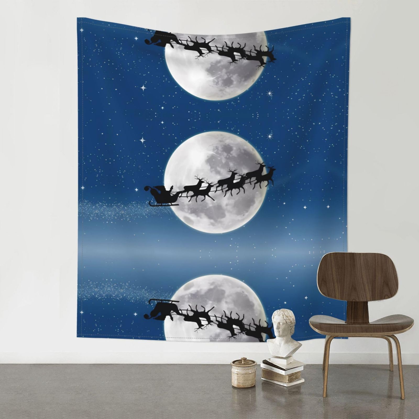 WHJSHOP Christmas deer Prints Original Wall Tapestry 60x51in – Boho Throw Blanket for Dorm Decor, Beach Picnic, & Bedroom Layering