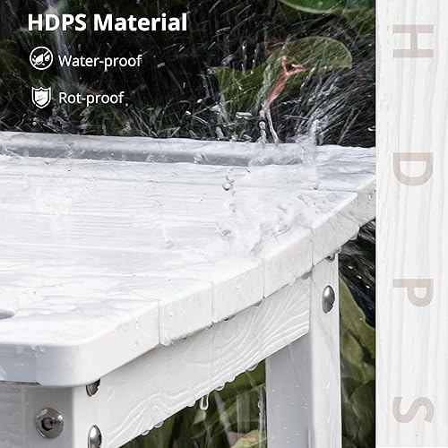 Miniatura 6 de LUE BONA Banco de ducha, banco de ducha de poliéster blanco para ducha interior, taburete de ducha impermeable para afeitarse las piernas, taburete