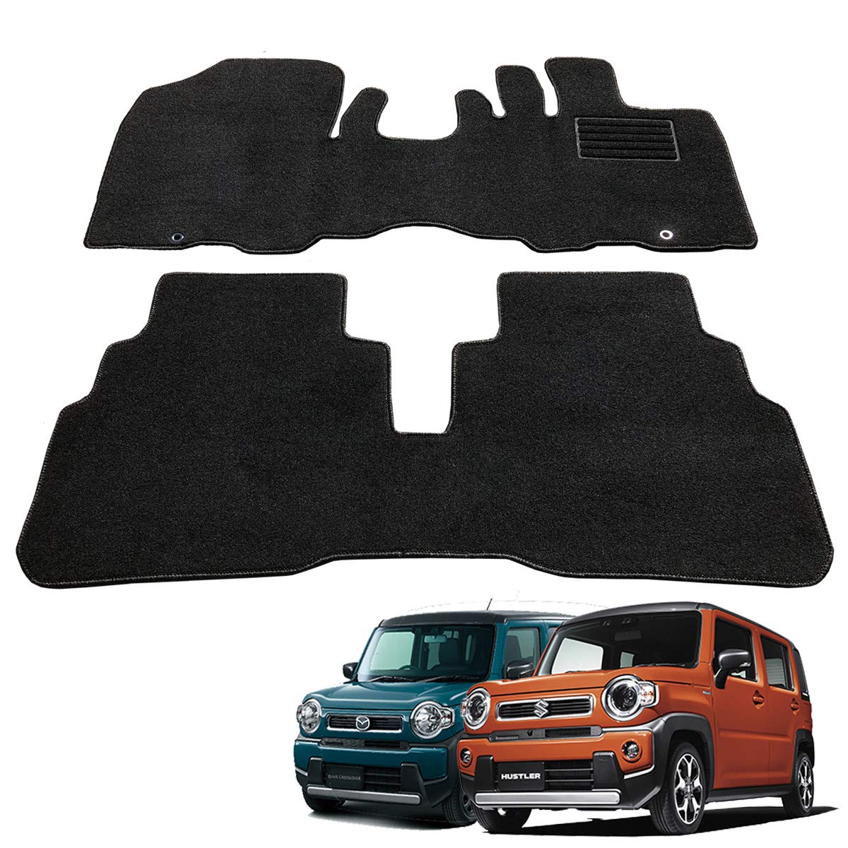 ハスラー フレアクロスオーバー 52系 92系 フロアマット カーマット ブラック ロック糸ブルー 車