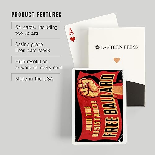 Miniatura 3 de Lantern Press Free Ballard! (52 Playing Cards, Poker Size Card Deck with Jokers)