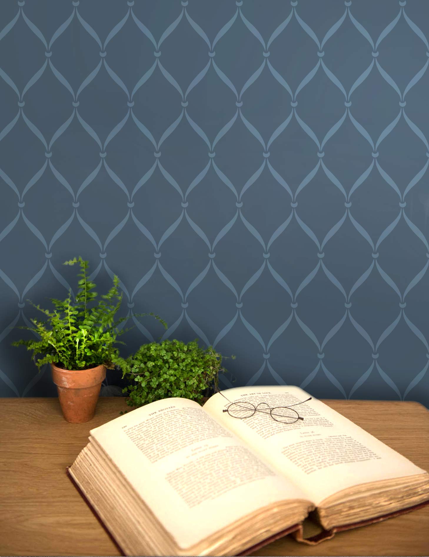 GSS Designs Szablon ścienny, duży szablon kratowy (51 x 61 cm) do malowania na meblach ściennych, podłogach, szablonach materiałowych, szablonów wielokrotnego użytku do naklejek ściennych, tapet i