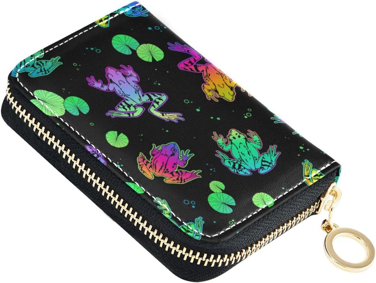 RFIDクレジットカードホルダー レザー ファスナー付き カードケース 財布 レディース ガールズ カラー #25 One Size