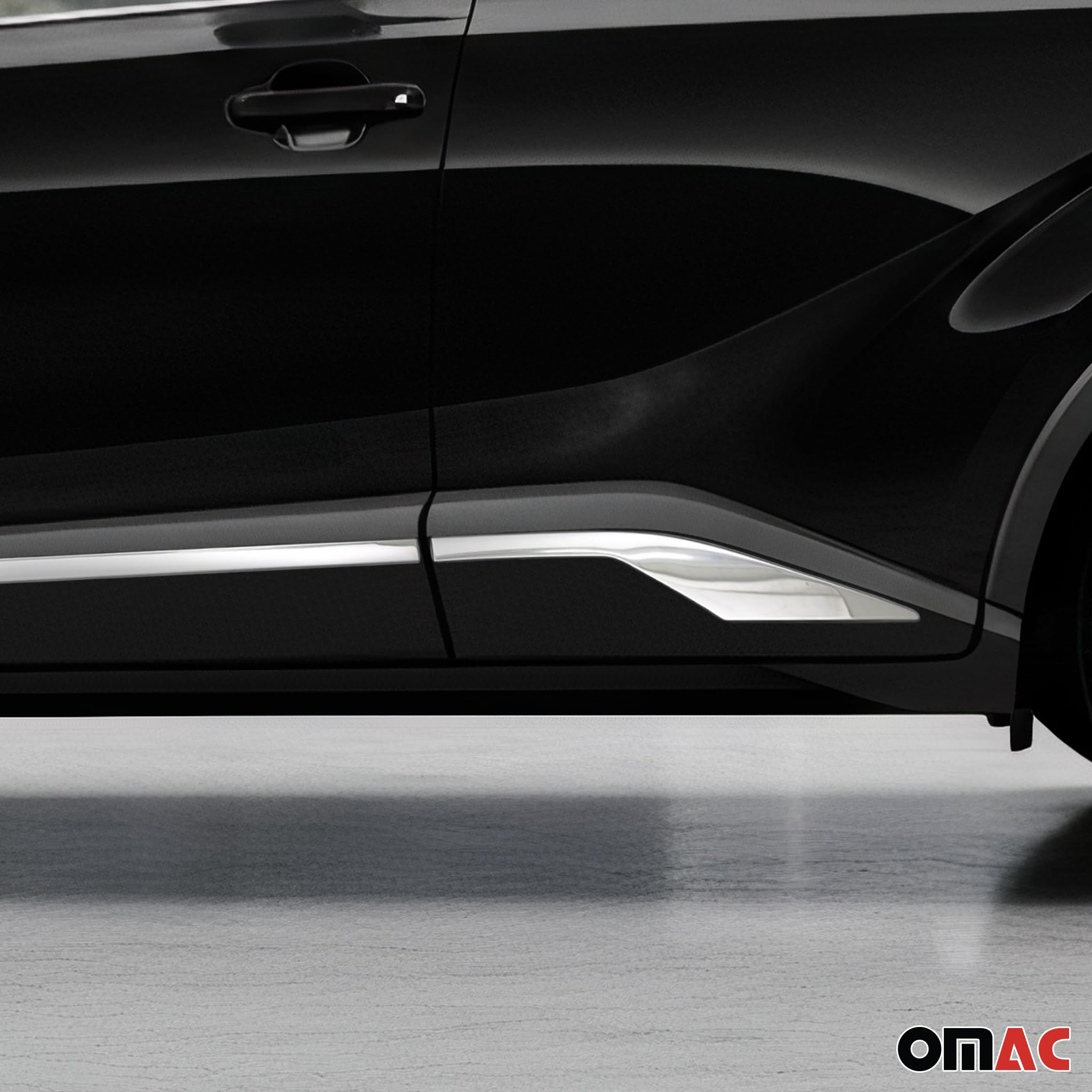 Baguette de Porte latérale, Baguettes de Porte, Baguette de Protection de Porte, Compatible avec Toyota C-HR 2016-2024, Chrome, 4X
