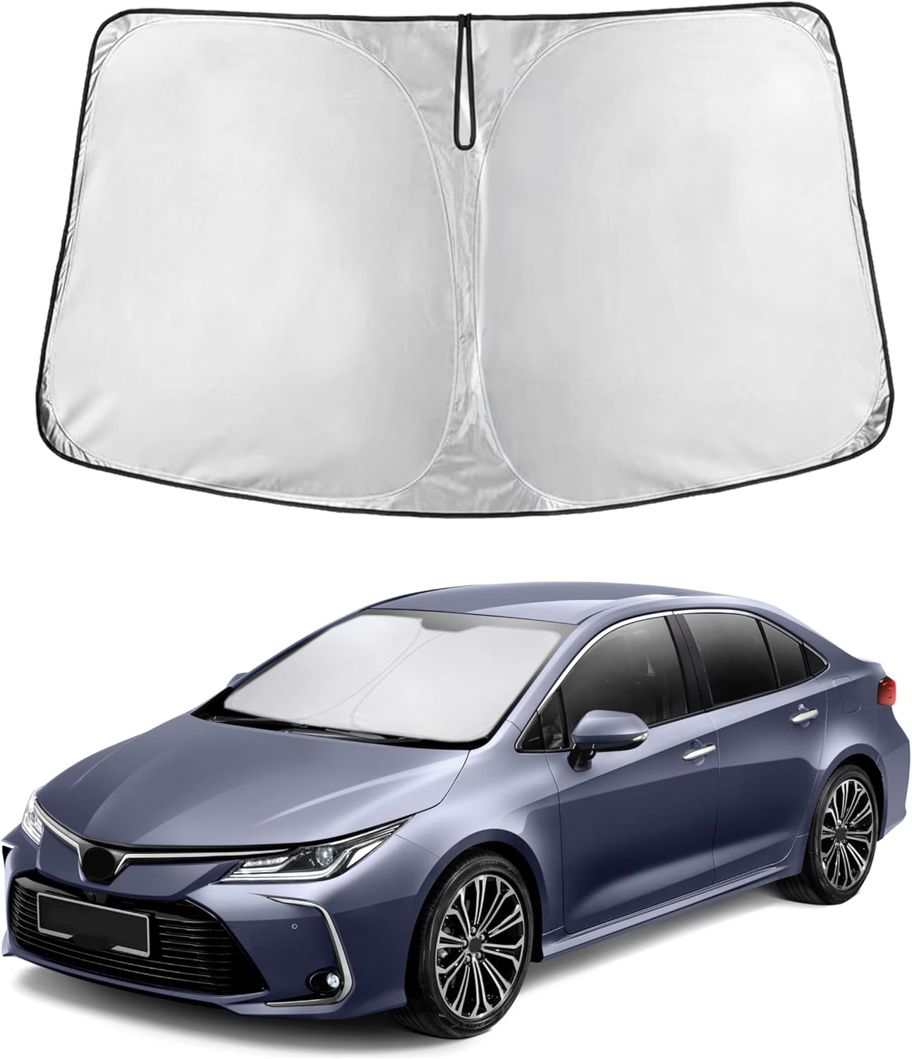 for Corolla 2014-2019 Windshield Sunshade Compatible – EcoNour 240T Polyester Material Cars Sun Visor Reflector Blocks UV Rays – Foldable Sunshade Interior Protection Accessories for Corolla 2014-2019 Windshield Sunshade Compatible – EcoNour 240T Polyester Material Cars Sun Visor Reflector Blocks UV Rays – Foldable Sunshade Interior Protection Accessories